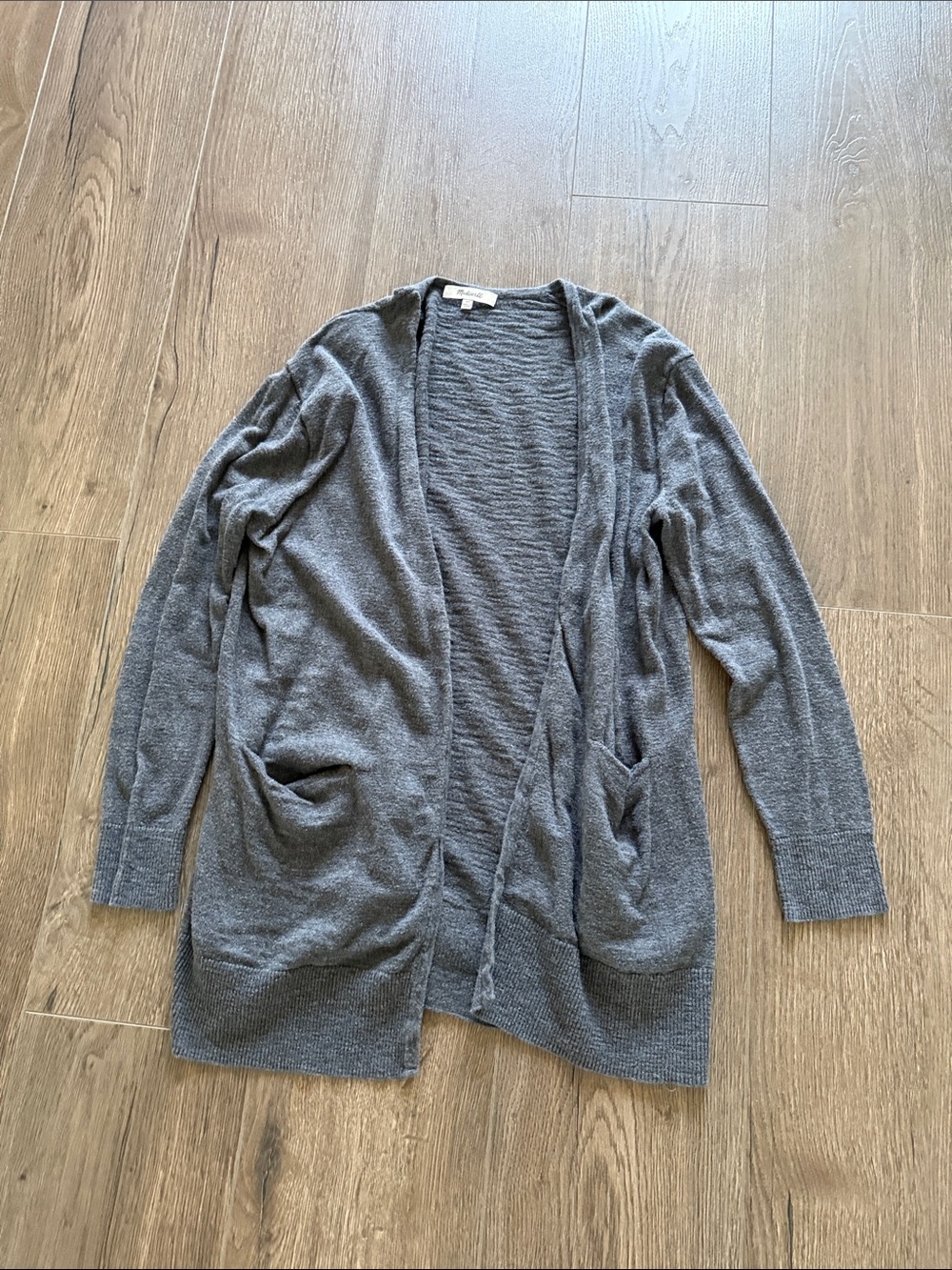 Madewell Gray Open-Front Knit Cardigan